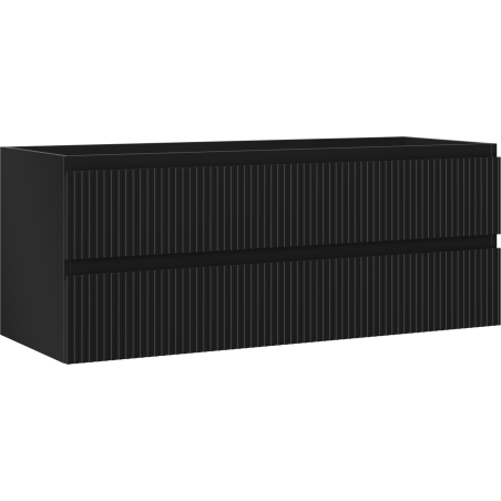 Mexen Rivel kúpeľňová skrinka pod umývadlo 120 cm, 2 zásuvky, ryhovaná, čierna mat - 91A20-12047-2-BFF71