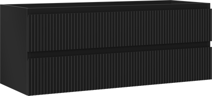 Mexen Rivel kúpeľňová skrinka pod umývadlo 120 cm, 2 zásuvky, ryhovaná, čierna mat - 91A20-12047-2-BFF71