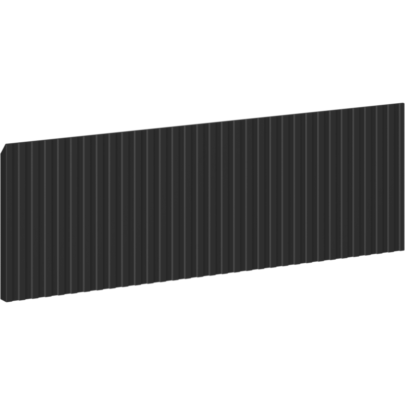 Mexen Rivel čelo ryhované pre skrinku do kúpeľne 50 x 20 cm, čierny mat - 91A20-0500-235-1-71
