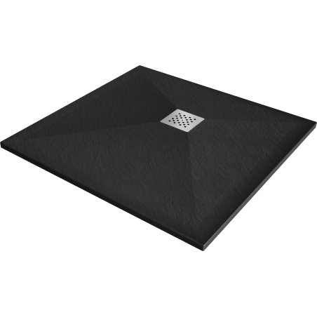 Mexen Stone+ štvorcová kompozitná sprcha 70 x 70 cm, čierna - 44707070
