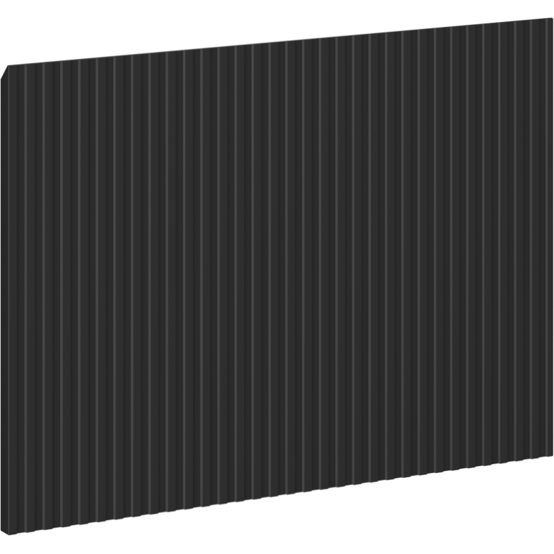 Mexen Rivel predné ryhované pre skrinku do kúpeľne 70 x 43,5 cm, čierny mat - 91A20-0700-470-1-71