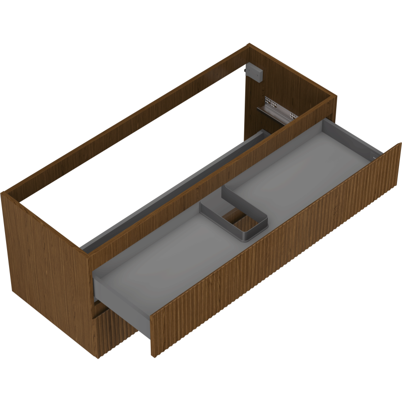 Mexen Rivel kúpeľňová skrinka pod umývadlo 120 cm, 2 zásuvky, ryhovaná, orech - 91A20-12047-2-BFF86