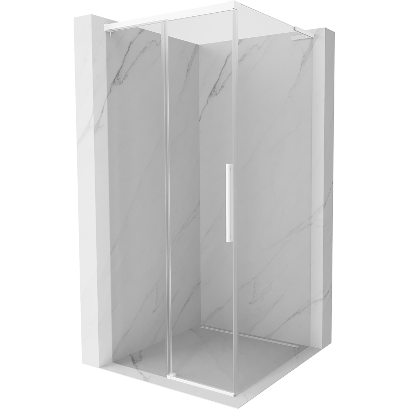 Mexen Rox L sprchová kabína posuvná 90 x 90 cm, transparentná, biela - 8C2L-090-090-20-00