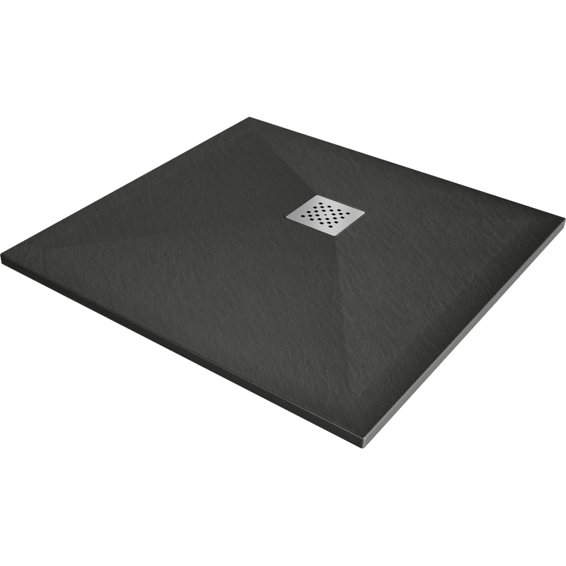 Mexen Stone+ štvorcový kompozitný sprchový kút 70 x 70 cm, antracit - 44717070