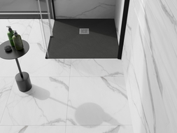 Mexen Stone+ kompozitná štvorcová sprchová vanička 90 x 90 cm, Antracit - 44719090