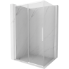 Mexen Rox sprchovací kút zasúvací 130 x 90 cm, transparentný, biely - 8C2-130-090-20-00