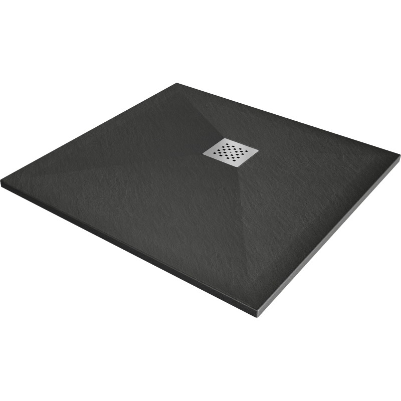 Mexen Stone+ štvorcový kompozitný sprchový kút 90 x 90 cm, antracit - 44719090