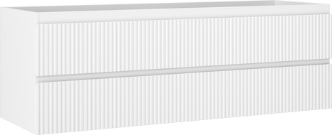 Mexen Rivel kúpeľňová skrinka pod umývadlo 140 cm, 2 zásuvky, drážkovaná, biela matná - 91A20-14047-2-BFF01