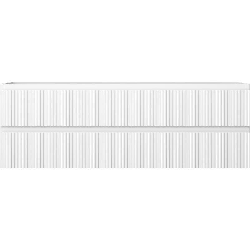 Mexen Rivel kúpeľňová skrinka pod umývadlo 140 cm, 2 zásuvky, drážkovaná, biela matná - 91A20-14047-2-BFF01