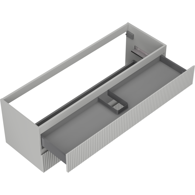 Mexen Rivel kúpeľňová skrinka pod umývadlo 140 cm, 2 zásuvky, ryhovaná, sivá matná - 91A20-14047-2-BFF62