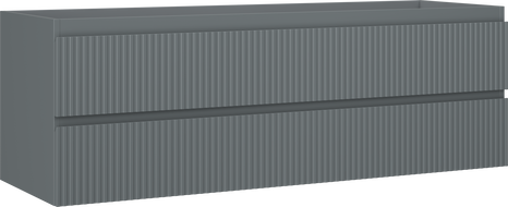 Mexen Rivel kúpeľňová skrinka pod umývadlo 140 cm, 2 zásuvky, ryhovaná, grafit mat - 91A20-14047-2-BFF66