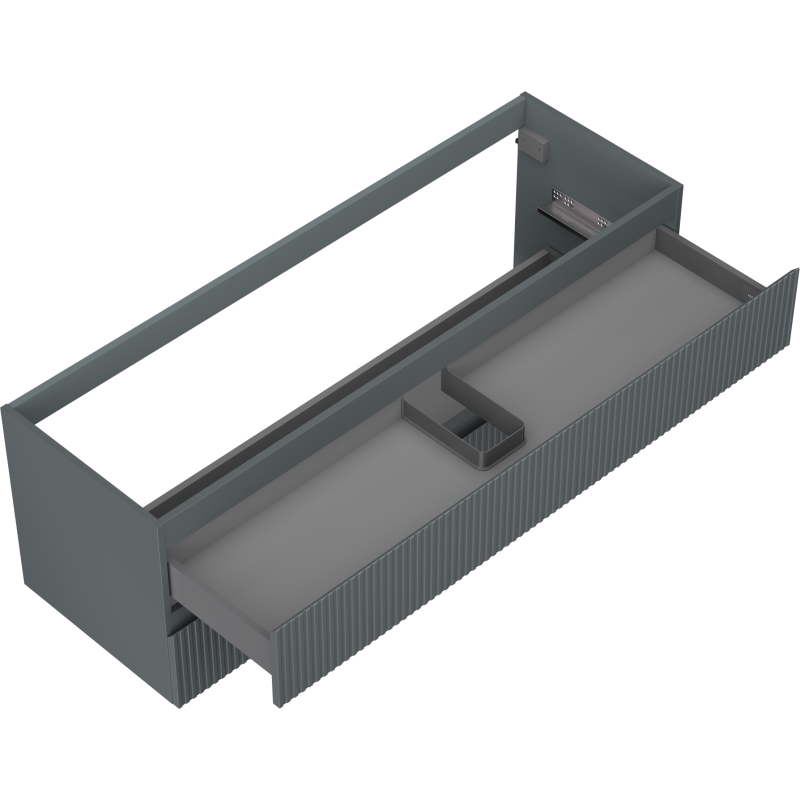 Mexen Rivel kúpeľňová skrinka pod umývadlo 140 cm, 2 zásuvky, ryhovaná, grafit mat - 91A20-14047-2-BFF66
