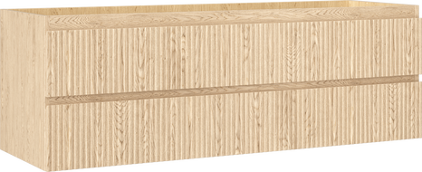 Mexen Rivel kúpeľňová skrinka pod umývadlo 140 cm, 2 zásuvky, drážkovaná, dub - 91A20-14047-2-BFF81