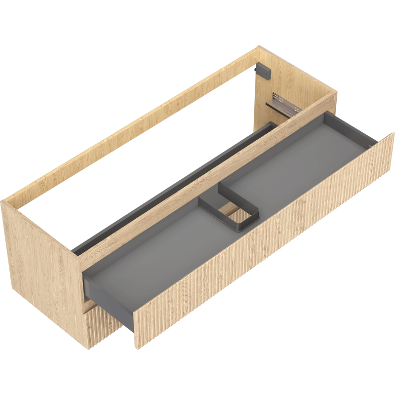 Mexen Rivel kúpeľňová skrinka pod umývadlo 140 cm, 2 zásuvky, ryhovaná, dub - 91A20-14047-2-BFF81