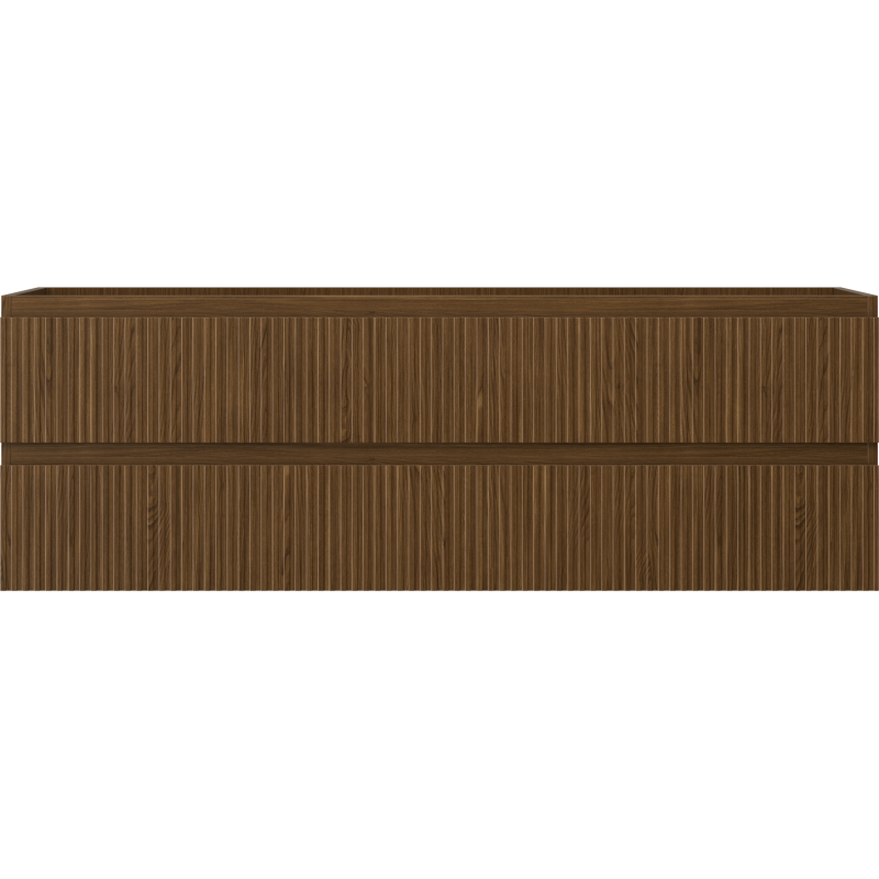 Mexen Rivel kúpeľňová skrinka pod umývadlo 140 cm, 2 zásuvky, ryhovaná, orech - 91A20-14047-2-BFF86