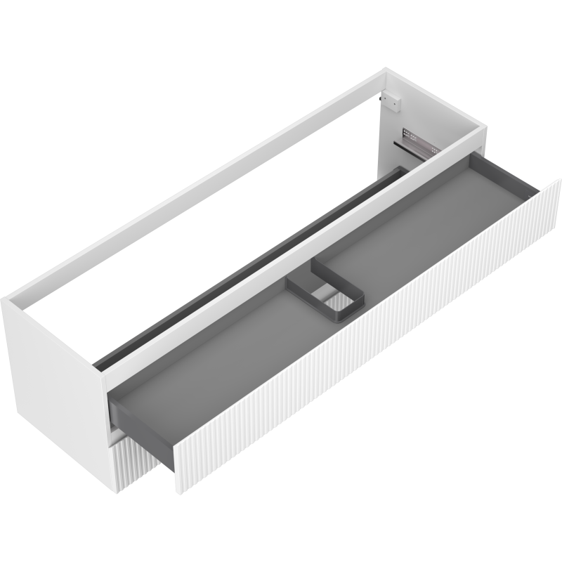 Mexen Rivel kúpeľňová skrinka pod umývadlo 160 cm, 2 zásuvky, ryhované, biela matná - 91A20-16047-2-BFF01