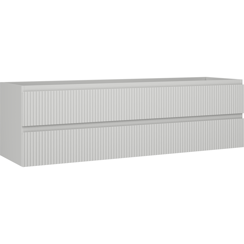 Mexen Rivel kúpeľňová skrinka pod umývadlo 160 cm, 2 zásuvky, ryhovaná, sivá matná - 91A20-16047-2-BFF62