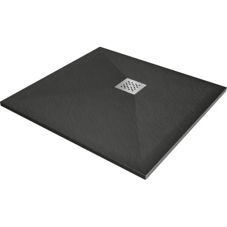 Mexen Stone+ sprchová vanička kompozitná štvorcová 100 x 100 cm, antracit - 44711010