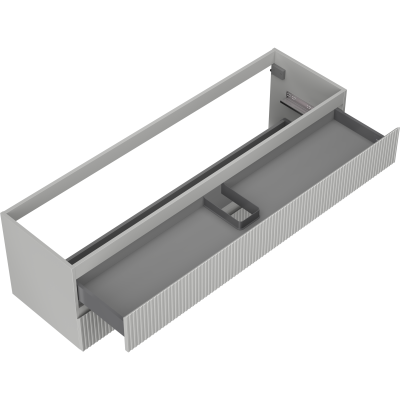 Mexen Rivel kúpeľňová skrinka pod umývadlo 160 cm, 2 zásuvky, ryhovaná, sivá matná - 91A20-16047-2-BFF62