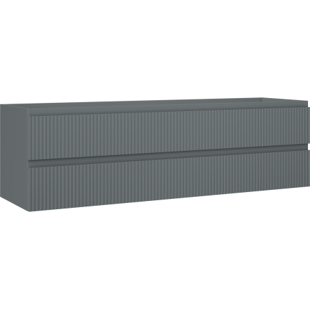 Mexen Rivel kúpeľňová skrinka pod umývadlo 160 cm, 2 zásuvky, drážkovaná, grafit mat - 91A20-16047-2-BFF66