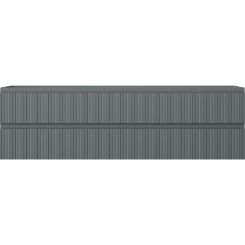 Mexen Rivel kúpeľňová skrinka pod umývadlo 160 cm, 2 zásuvky, drážkovaná, grafit mat - 91A20-16047-2-BFF66
