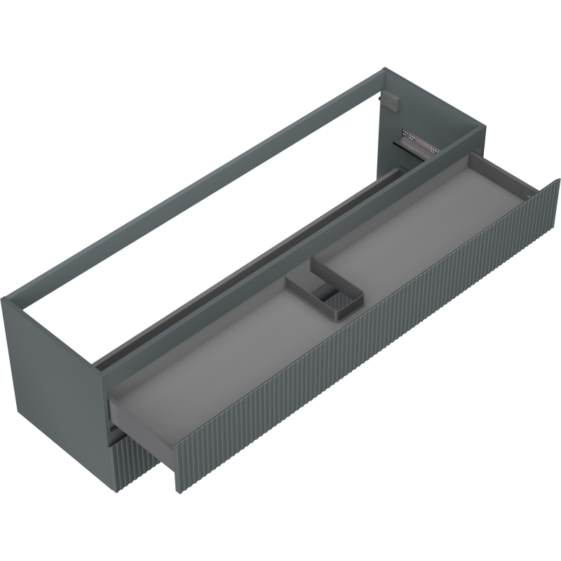Mexen Rivel kúpeľňová skrinka pod umývadlo 160 cm, 2 zásuvky, drážkovaná, grafit mat - 91A20-16047-2-BFF66