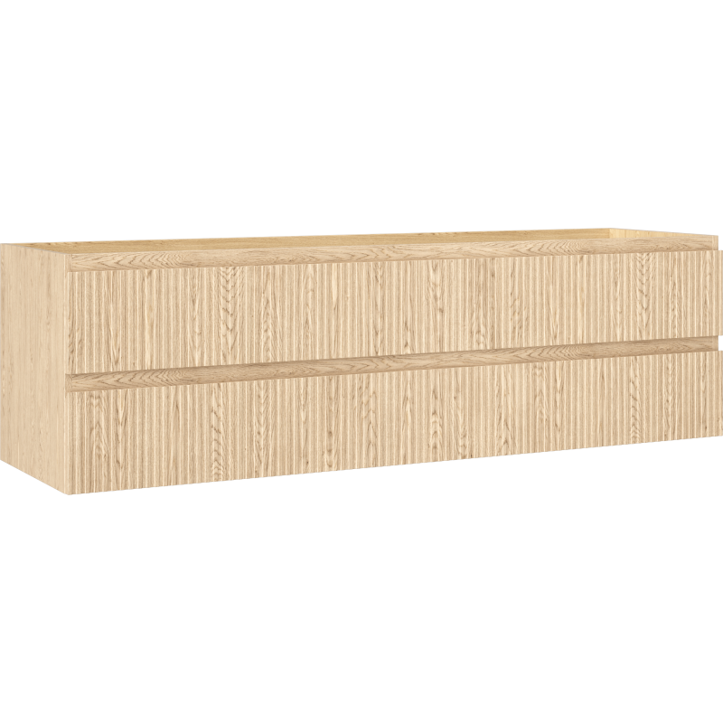 Mexen Rivel kúpeľňová skrinka pod umývadlo 160 cm, 2 zásuvky, ryhované, dub - 91A20-16047-2-BFF81