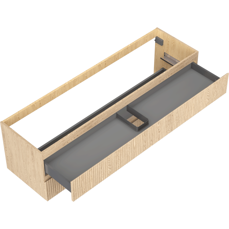 Mexen Rivel kúpeľňová skrinka pod umývadlo 160 cm, 2 zásuvky, ryhované, dub - 91A20-16047-2-BFF81