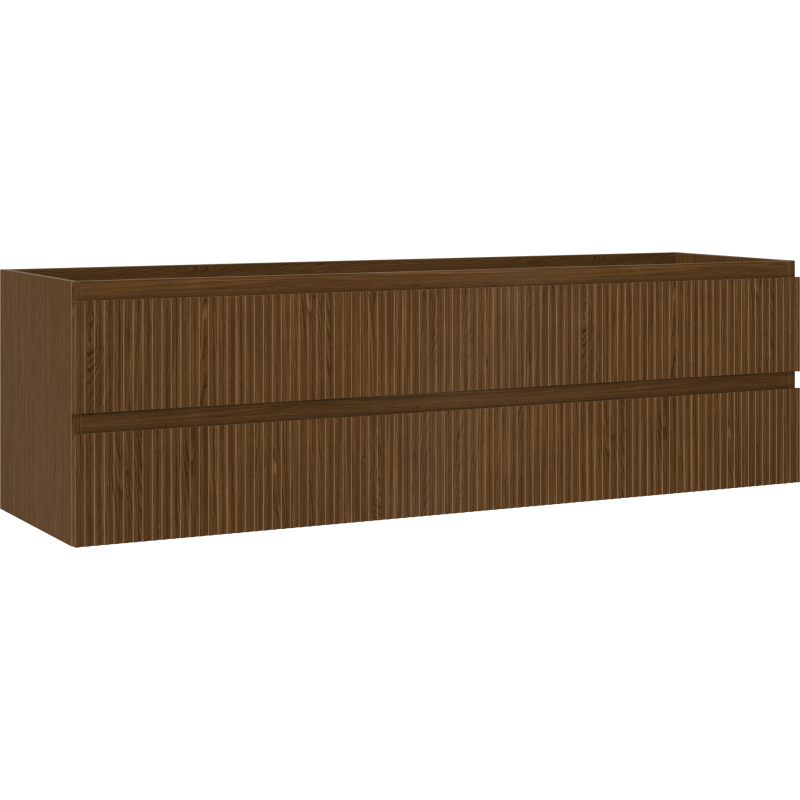 Mexen Rivel kúpeľňová skrinka pod umývadlo 160 cm, 2 zásuvky, ryhovaná, orech - 91A20-16047-2-BFF86