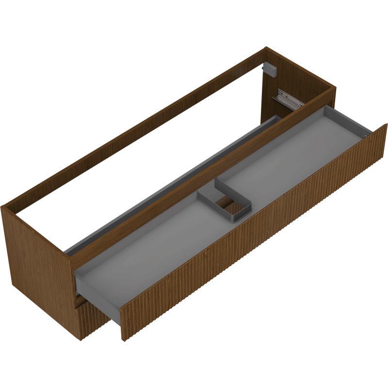 Mexen Rivel kúpeľňová skrinka pod umývadlo 160 cm, 2 zásuvky, ryhovaná, orech - 91A20-16047-2-BFF86