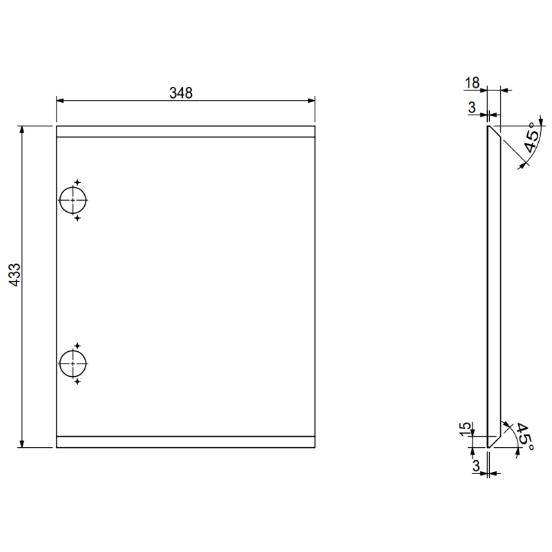 Mexen Rivel kúpeľňová skrinka pod umývadlo 35 cm, 1 dvere, ryhovaná, čierna matná - 91A21-03547-1-BF71