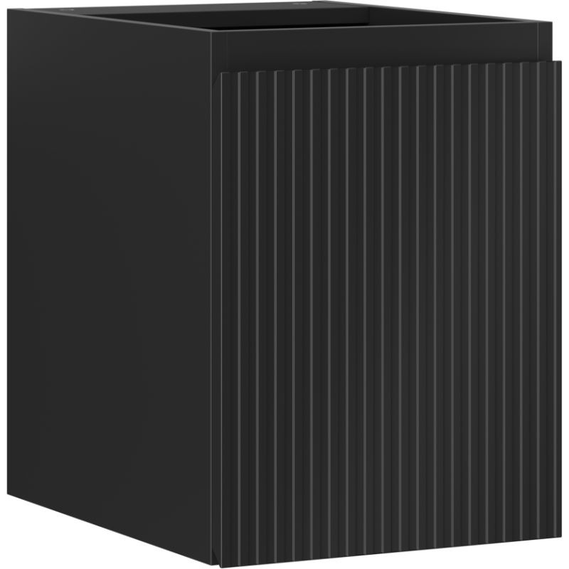 Mexen Rivel kúpeľňová skrinka pod umývadlo 35 cm, 1 dvere, ryhovaná, čierna matná - 91A21-03547-1-BF71