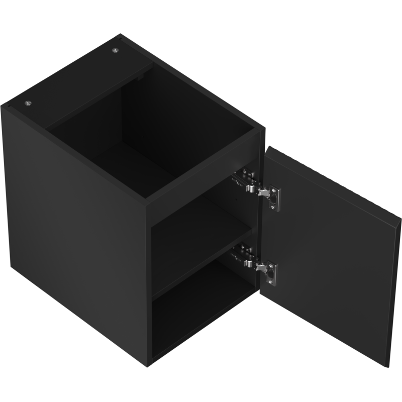 Mexen Rivel kúpeľňová skrinka pod umývadlo 35 cm, 1 dvere, ryhovaná, čierna matná - 91A21-03547-1-BF71