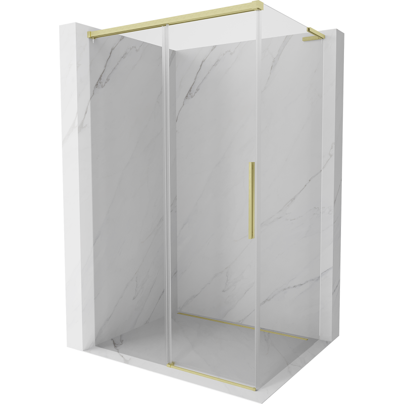 Mexen Rox L posuvná sprchová kabína 95 x 75 cm, transparentná, zlatá kartáčovaná - 8C2L-095-075-55-00
