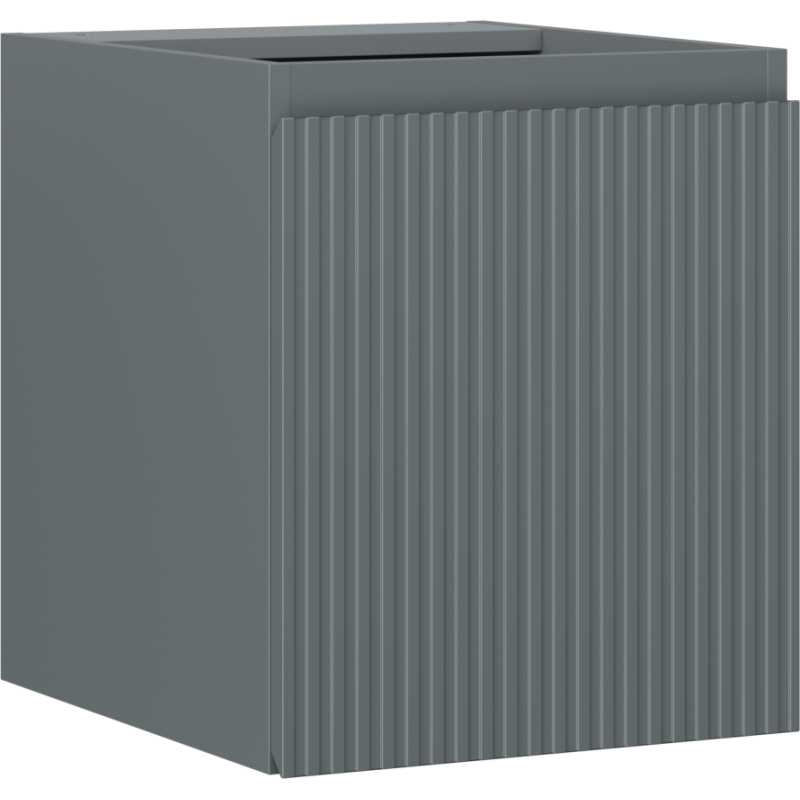 Mexen Rivel kúpeľňová skrinka pod umývadlo 40 cm, 1 dvere, drážkovaná, grafit mat - 91A21-04047-1-BF66