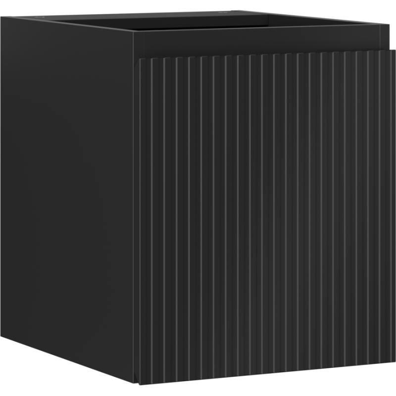 Mexen Rivel kúpeľňová skrinka pod umývadlo 40 cm, 1 dvere, ryhovaná, čierna matná - 91A21-04047-1-BF71