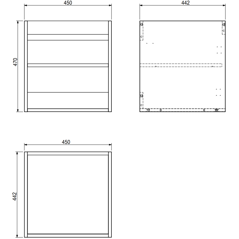 Mexen Rivel kúpeľňová skrinka pod umývadlo 45 cm, 1 dvere, vrúbkovaná, grafit mat - 91A21-04547-1-BF66