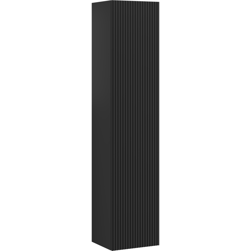 Mexen Rivel kúpeľňový stĺp 35 cm, 1 dvere, ryhovaný, čierny mat - 91A21-03016-1-BF71