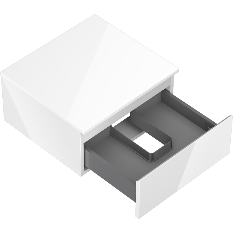 Mexen Orio kúpeľňová skrinka pod umývadlo 50 cm s doskou, 1 zásuvka, biely lesk - 91A10-05023-1-BFC00