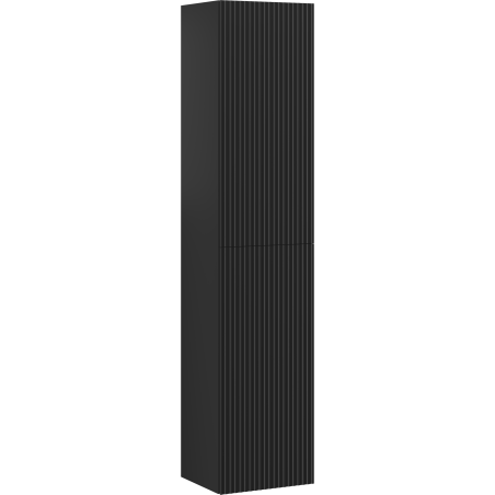 Mexen Rivel kúpeľňový stĺpik 35 cm, 2 dvere, ryhovaný, čierny mat - 91A21-03016-2-BF71