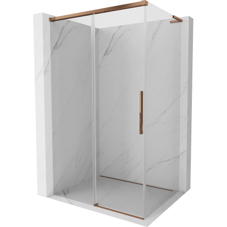 Mexen Rox L sprchový kút posuvný 95 x 75 cm, transparentný, ružové zlato - 8C2L-095-075-60-00