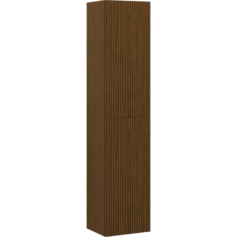 Mexen Rivel kúpeľňový stĺp 35 cm, 2 dvere, ryhovaný, orech - 91A21-03016-2-BF86