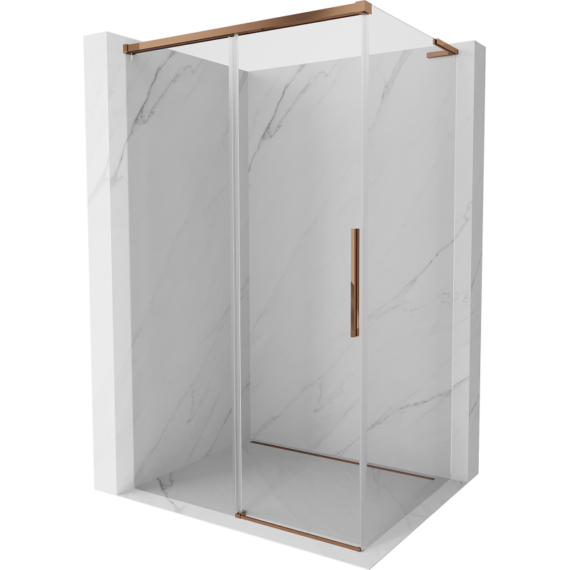 Mexen Rox L posuvná sprchová kabína 105 x 95 cm, transparentná, ružové zlato - 8C2L-105-095-60-00