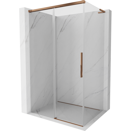 Mexen Rox L posuvná sprchová kabína 105 x 95 cm, transparentná, ružové zlato - 8C2L-105-095-60-00
