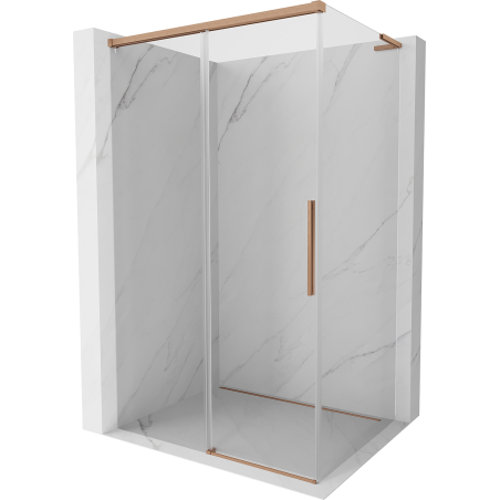 Mexen Rox L sprchovací kút posuvný 105 x 95 cm, transparentný, brúsená meď - 8C2L-105-095-65-00
