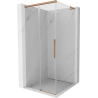 Mexen Rox L sprchový kút posuvný 120 x 120 cm, transparentný, brúsená meď - 8C2L-120-120-65-00