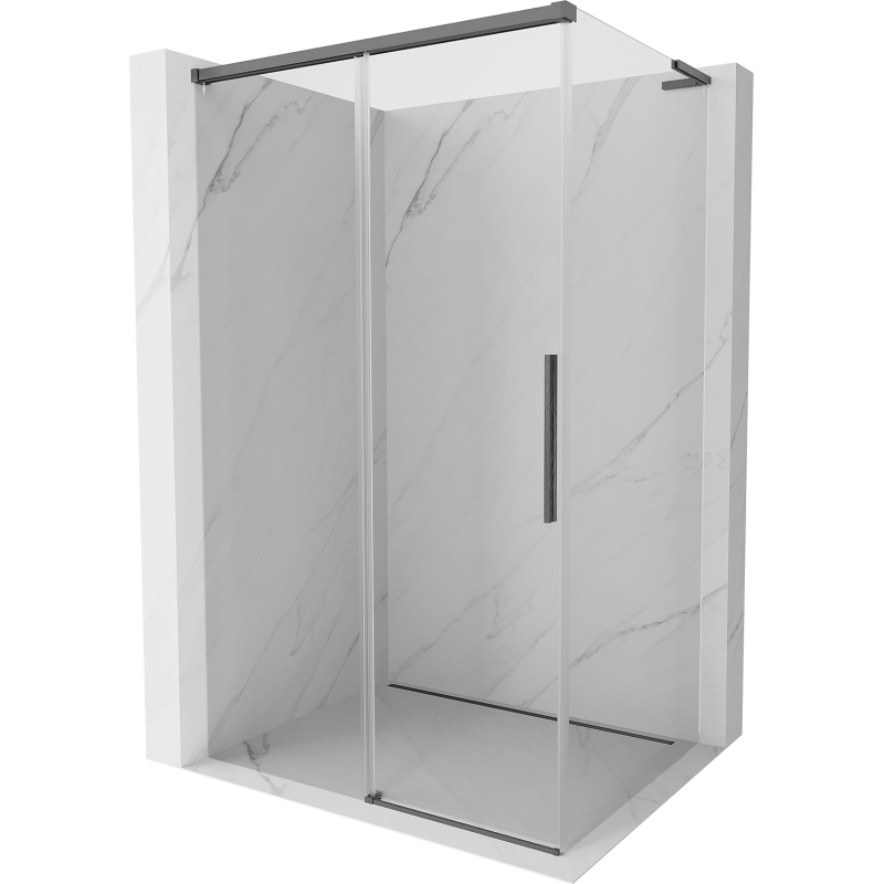 Mexen Rox L posuvná sprchová kabína 90 x 70 cm, transparentná, brúsená zbraňová sivá - 8C2L-090-070-66-00