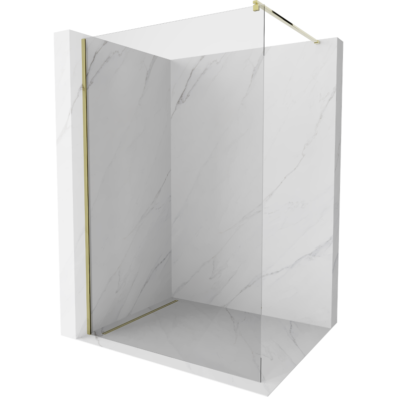 Mexen Kioto sprchová stena Walk-in 160 x 200 cm, transparentná 8 mm, zlatá - 800-160-101-50-00