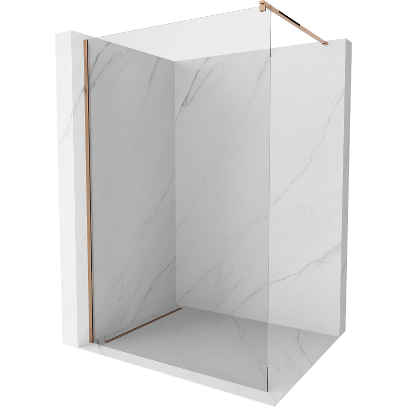 Mexen Kioto sprchová stena Walk-in 120 x 200 cm, transparentná 8 mm, ružové zlato - 800-120-101-60-00