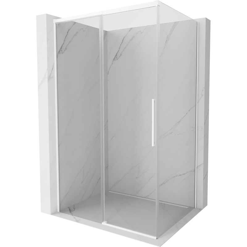 Mexen Rox sprchovací kút posuvný 145 x 120 cm, transparentný, biely - 8C2-145-120-20-00